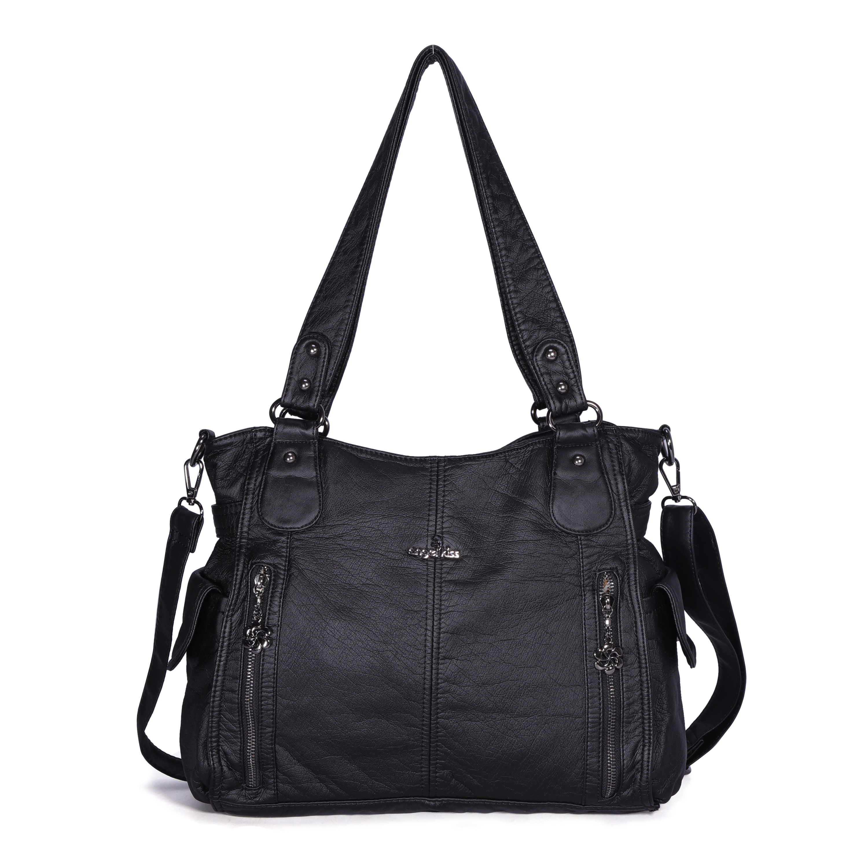 Angel Kiss Handbags for Womens Top-Handle Hobo Purse Roomy Casual Shoulder Bags PU Tote Satchel Purse for Womens