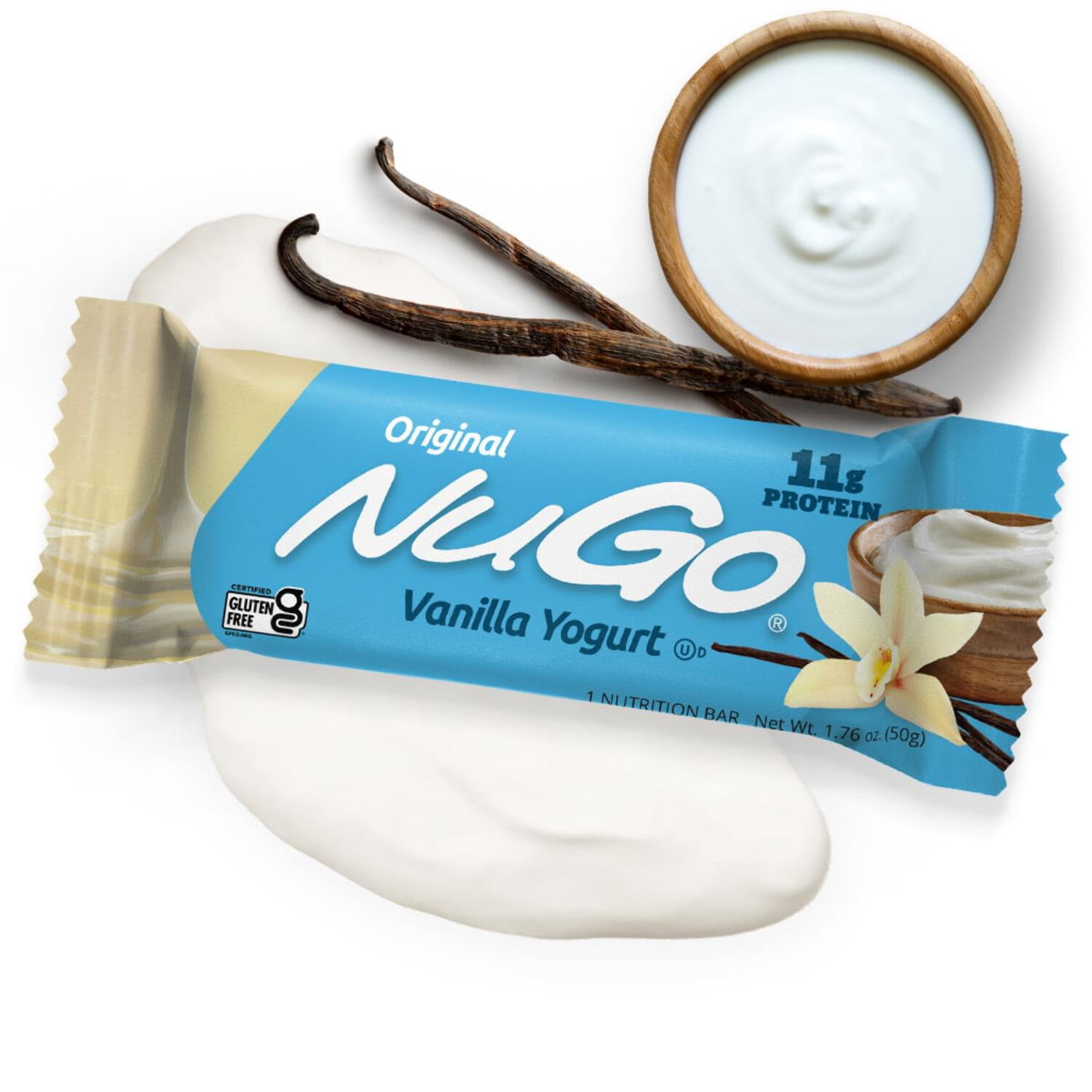 NuGo Original Variety, Vanilla Yogurt 15 bars  Chocolate 15 bars, 11g Protein, Gluten Free, 30 Count