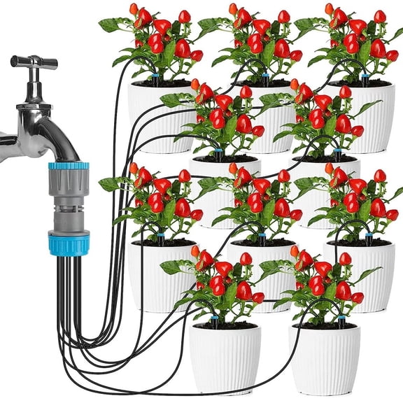 10-Head Drip Irrigation Kit, Adjustable Watering System for Potted Plants & Succulents, Ideal for Home Garden & Travel Use