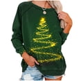 thumbnail image 5 of Feancey Womens Christmas Tops Plus Size Xmas Tree Graphic Long Sleeve T Shirts Holiday Casual Round Neck Loose Tunics Dressy Party Blouse Multicolor0 S, 5 of 8