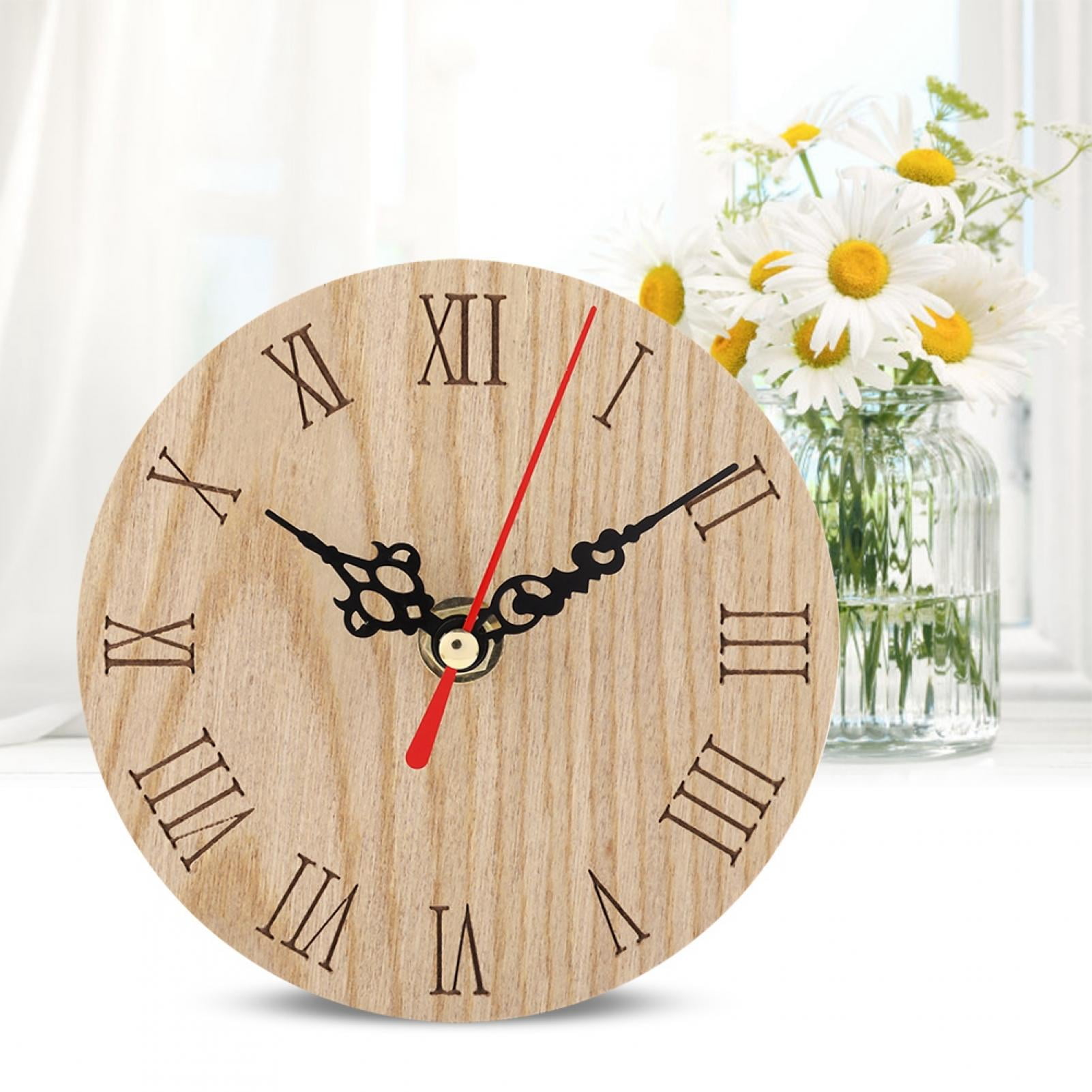 OTVIAP Hanging Wall Clork, Wooden Analog Display Decor Garden Hallway Outdoor Hanging Wall Clock