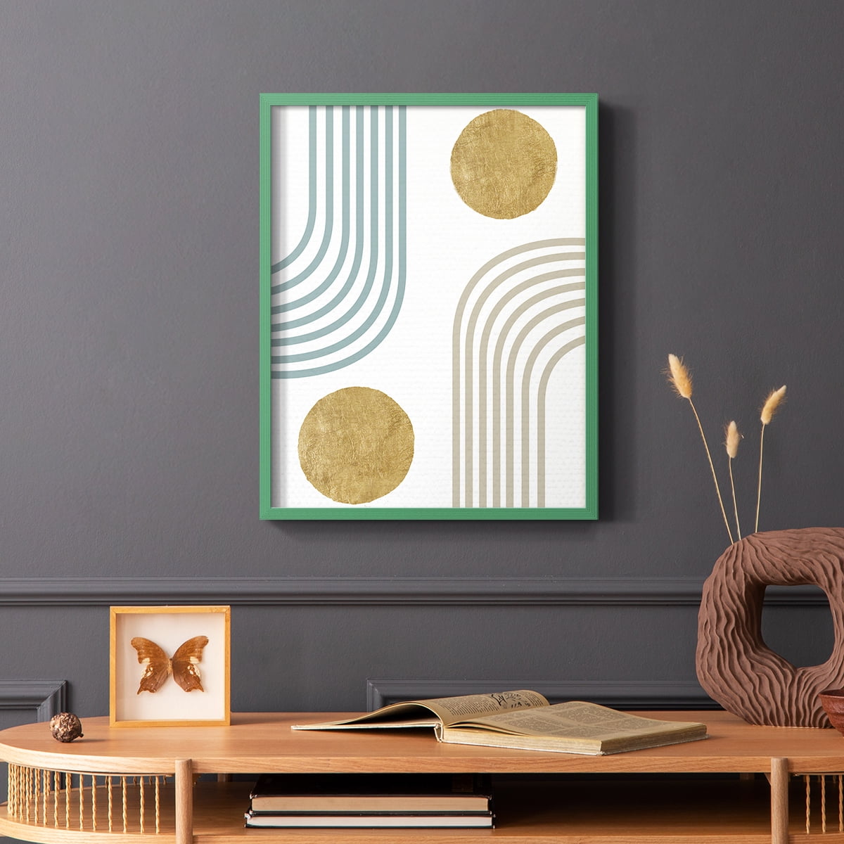 Millennium Arches in Green Solid Wood 11 x 14 Framed Print