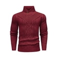 thumbnail image 4 of Colsmile Men's Shawl Collar Button Knit Sweater, Casual Cable Knit Pullover for Fall Winter, Comfortable Warm Sweater for Men, 4 of 10