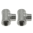 thumbnail image 1 of Conectores de tubería en forma de T macho BSPT de 304 acero inoxidable Unique Bargains 2 Pcs, 1 of 7