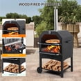 thumbnail image 5 of Eastvita 12-Inch Outdoor Wood-Fired Pizza Oven Portable Patio Oven with Pizza Stone/Peel/Fold-Up Legs/Cover/Cooking Rack for Camping/Backyard BBQ/Family Gatherings, 5 of 5