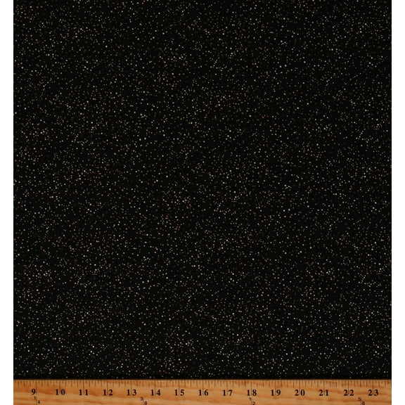 Cotton Holiday Charms Christmas Winter Holiday Seasonal Glitter Speckles Black Cotton Fabric Print by the Yard (SRKM-19953-2-BLACK) Robert Kaufman