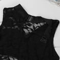 thumbnail image 5 of JanJean Kids Girls' Two Pieces Athletic Dancewear Floral Lace Splice Crop Top Booty Shorts Sleeveless Black 10, 5 of 7