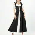 thumbnail image 2 of Youyipin Tennis Dress Scarlet Darkness Renaiss Ance Peasant Medieval Short Sleeve Maxi Cocktail Dresses For Women, 2 of 7
