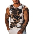 thumbnail image 4 of BUWTTED Men Tank Tops Summer Sleeveless Graphic Gym Sleeveless T Shirt Regular Fit with Round Neck Breathable Comfortable Brown Shirt L, 4 of 4