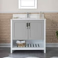 thumbnail image 2 of Adorn Vanity Florin Collection Gray 36 inch Bathroom Vanity with Quartz Countertop and Undermount Ceramic Sink, 2 of 11