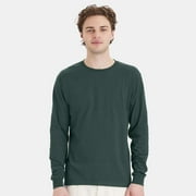 Hanes Essential-T Long Sleeve T-Shirt, 100% Cotton Men's Classic fit Tee, Pre-shrunk T-Shirt, Athletic Dark Green 2XL