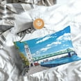 thumbnail image 3 of Salouo Urban Riverside Clock Tower Pattern Pillow Cases,1PC Pillow Covers with Envelope Closure Decorative Pillow Case for Bed Couch,Pillows Not Included-14"x20", 3 of 6