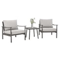 thumbnail image 2 of 3-Piece Aluminum Outdoor Bistro Set, Modern Rope Patio Chairs with Cushions & Side Table, 2 of 7