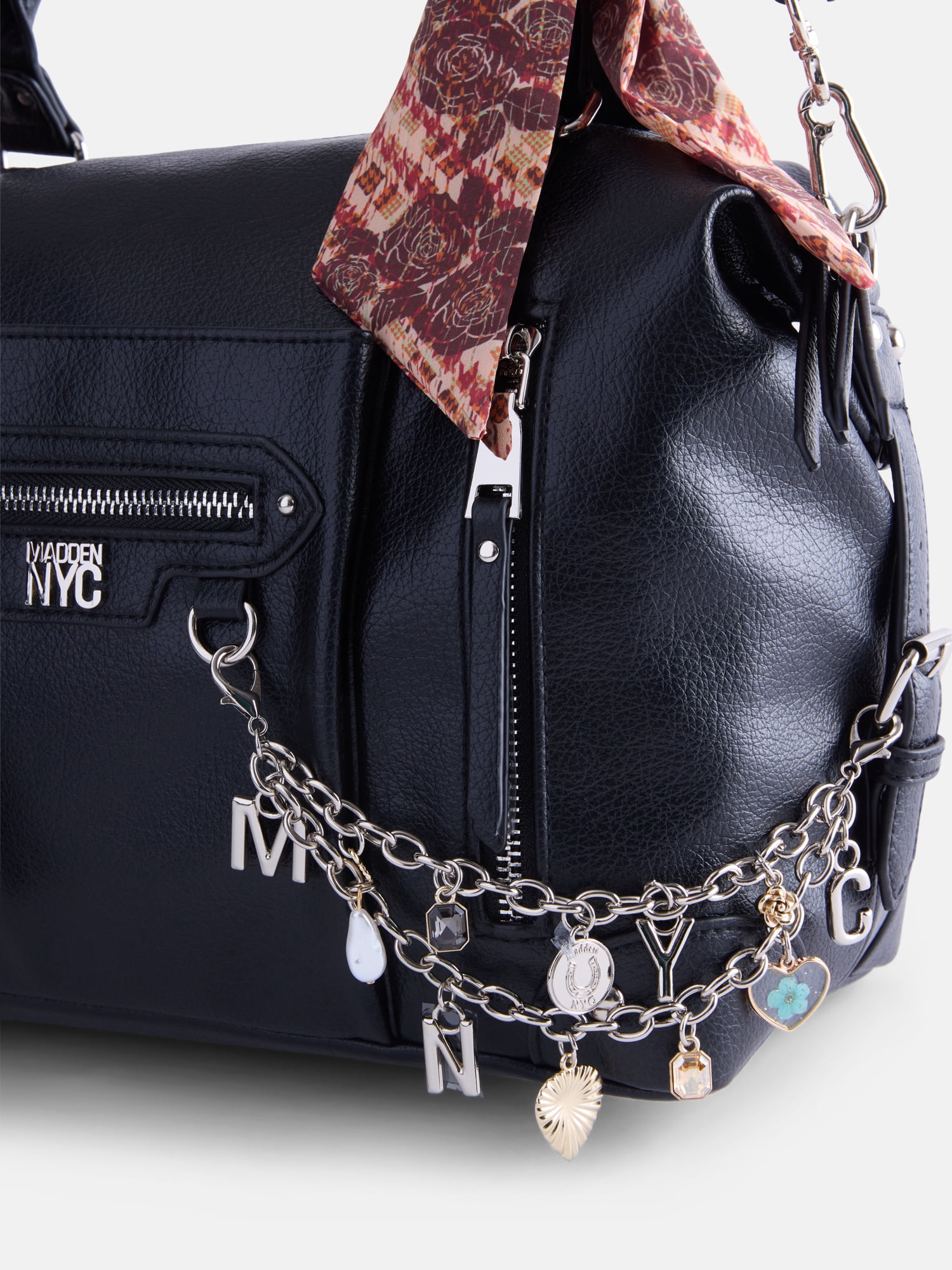 Madden NYC Women's Medium Satchel Handbag, Black