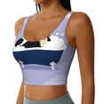 thumbnail image 2 of Salouo Bernese Mountain Dog Sitting Bath Tub Print Sports Bras for Women,Womens Round Neck Sports Bra Workout Crop Tank Tops Padded with Built in Shelf Yoga Bra-X-Large, 2 of 8