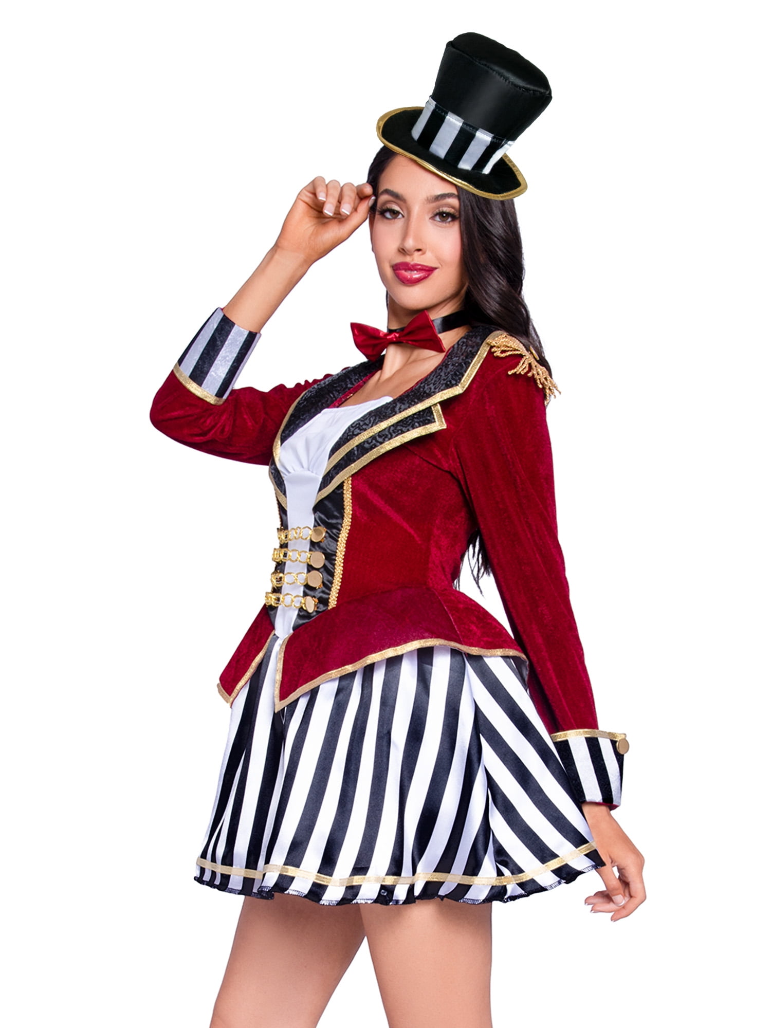 Wonderland Women's Fancy-Dress Halloween Circus Ringmaster Costume for Adult, Small