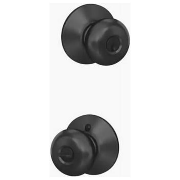 Plymouth Knob Keyed Entry Lock in Matte Black., Each