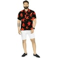 thumbnail image 2 of HAPPY BAY Men's Button Up Short Sleeve Beach Caribbean Cruise Shirt Vacation Halloween Costumes Hawaiian Shirts for Men 5XL Orange Ghost Black, 2 of 5
