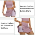 thumbnail image 6 of Womens 2 Piece Tennis Skirts Sets Athletic Dress with Bulit-in Shorts and Pockets, 6 of 7
