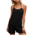 thumbnail image 2 of gbyLJF Womens Pajama Set Summer Sleeveless Sleepwear 2 Piece Shorts Nightwear Set Cofortable Pajama Set for Women, 2 of 6
