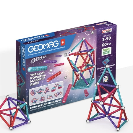 Geomag™ Glitter Magnetic Panels Building Set, 60 Pieces