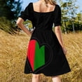 thumbnail image 3 of Black Heart in Green Sleeveless Dress sexy dress evening dress women korean style for woman, 3 of 6