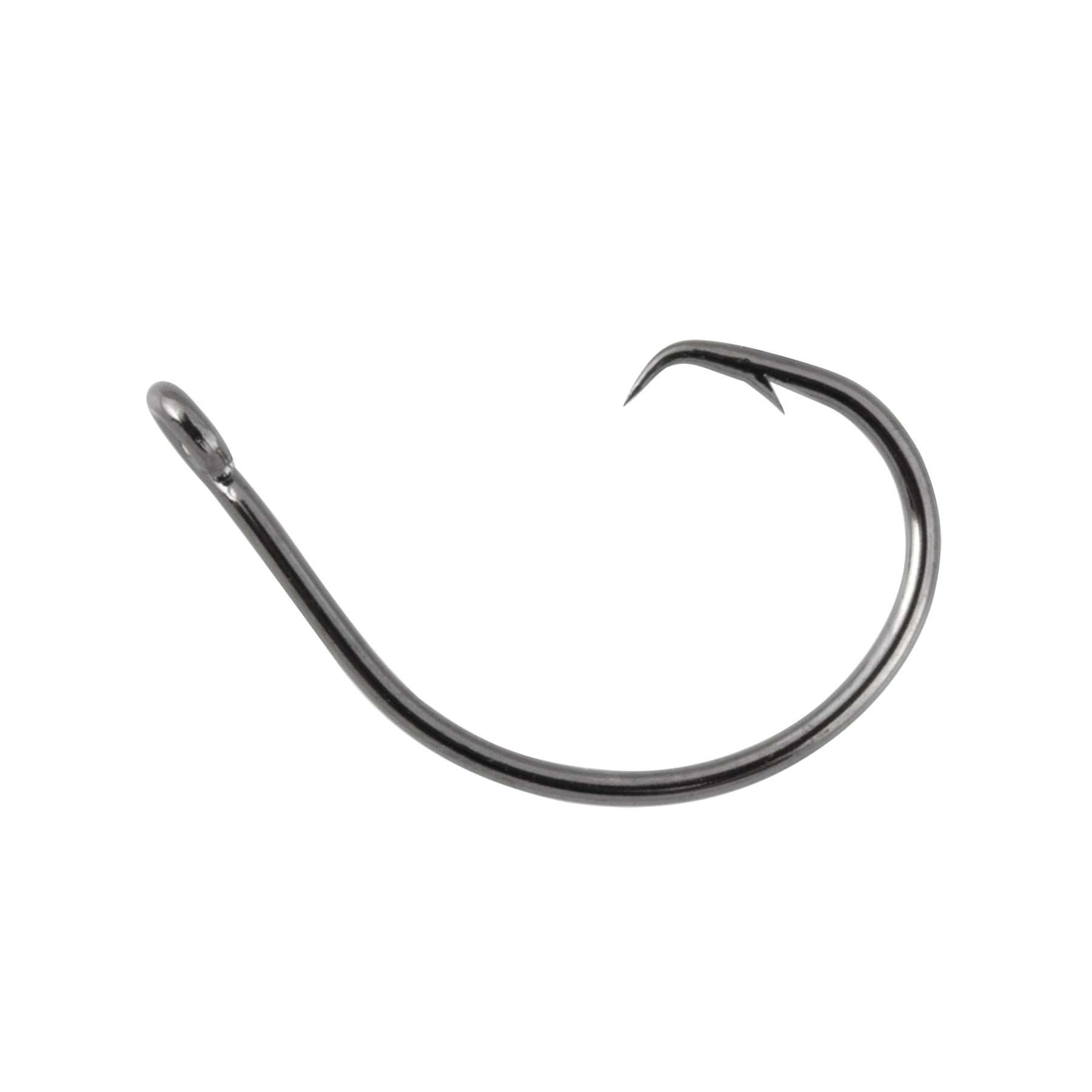 (2 pack) SaltX Inline Perfect Circle Fishing Hook, 6/0 Size, Black Nickel, 1X Wire