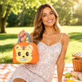 thumbnail image 4 of Lunch Bag, Large Capacity Cartoon Insulated Thermal Cooler Handheld Bento Box for Women Work Office Picnic Travel Outdoor Lightweight Reusable Food Container 9.06x5.12x7.48in Saffron, 4 of 5