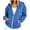 Blue-1, variant on Womens Zip Up Hoodie Oversized Sweatshirt Casual Waffle Hooded Jacket Long Sleeve Hooded Jackets, Solid Color Sweatshirts with Pockets, Zip-up Coats, Fall Fashion Clothes, Loungewear