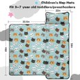 thumbnail image 5 of Multicolor Cat Head Blue Pattern Teens Toddler Nap Mat with Pillow, Sleeping Mat Bag for Preschool Daycare 59"x22", 5 of 6