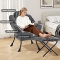thumbnail image 7 of AUNEKIV Lazy Chair with Ottoman, Modern Sofa Armchair with Side Pocket, Accent Chair with Footrest for Bedroom, Darkgrey, 7 of 7