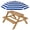 Natural/Navy, variant on Best Choice Products Kids Wooden Picnic Table, Outdoor Activity Table w/ Adjustable Umbrella, Seats - Golden Brown/Aqua