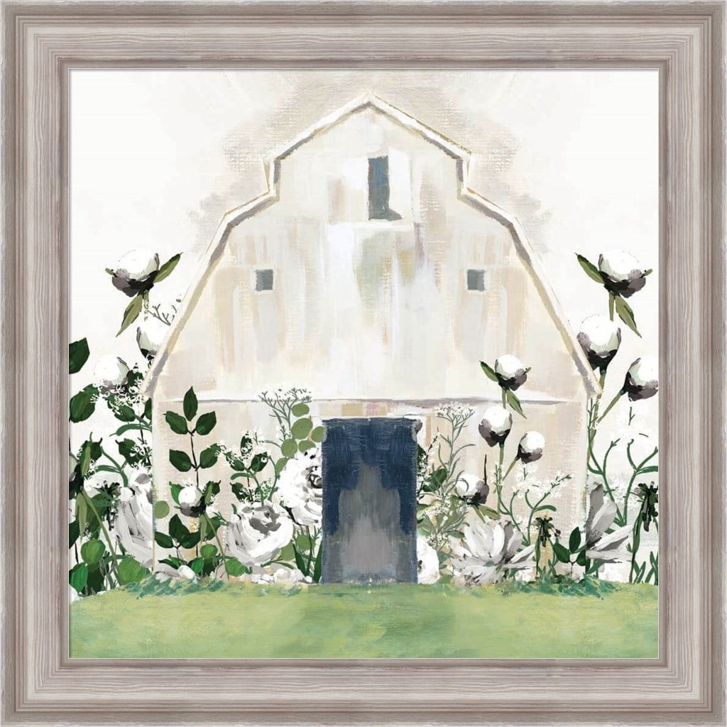 Great Art Now White Floral Barn by White Ladder, Framed Wall Art, 24W x ...