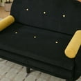 thumbnail image 4 of Noble House Corduroy Loveseat Sofa Bed, 70.9" Daybed Recliner with Storage Pocket & USB Charger, Black, 4 of 12