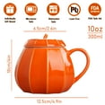 thumbnail image 3 of J.Ehonace 10 Oz Orange Ceramic 3D Pumpkin Shape Mugs, 3 of 7