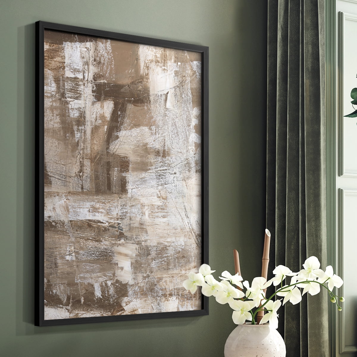 Bronzed II Framed Print in Black Solid Wood Framed Print No Nail Hanging