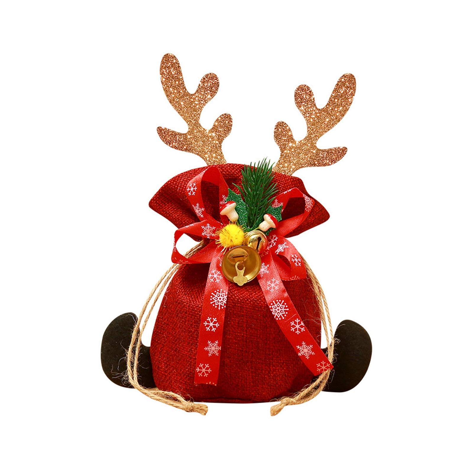 Doolland Drawstring Christmas Gift Bag，3D Xmas Gift Bags, Christmas