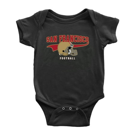 

Cute San Francisco One-piece Outfits Football Jersey Baby Clothes (Black 18-24 Monthes)