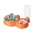 thumbnail image 4 of Dispensador de agua, cuenco para perros y gatos, suministros para animales pequeños, bebedero automático, botella con base antideslizante, comedero y Naranja, 4 of 8