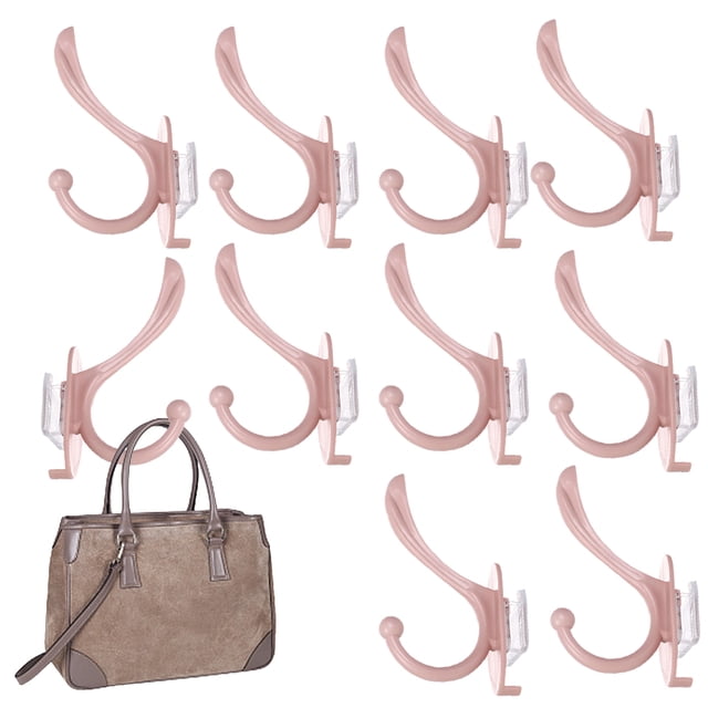 Dinheiro Paquete de 10 ganchos para puerta, colgador autoadhesivo montado en la pared para ducha, cocina, baño, toalla, abrigo, bolso, sombrero, llave