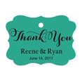 thumbnail image 1 of 100 PCS Personalized Made Scallop Edges Hang Tags Thank You Custom Wedding Favor Gift Paper Tags, 1 of 1
