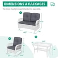 thumbnail image 2 of VIVIJASON 4-Piece Outdoor Patio White Wicker Conversation Sets, All Weather Outdoor Rattan Furniture Set Includes Glider Loveseat, Coffee Table, 2 Rocking Chairs with Cushions for Backyard, Grey, 2 of 7
