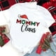 thumbnail image 4 of Camiseta con estampado de gorro de Papá Noel para toda la familia, ropa a juego para fiesta de Navidad, papá, mamá, niños, bebés, atuendos con apariencia festiva, remeras, 4 of 5