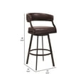 thumbnail image 5 of Ava 26 Inch Swivel Counter Stool, Curved, Faux Leather, Auburn Brown - Saltoro Sherpi, 5 of 5