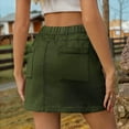 thumbnail image 4 of Skirts for Women Trendy Y2k Cargo Denim Mini Skirt High Waisted Stretchy Jean Shorts Green M, 4 of 7
