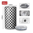 thumbnail image 4 of 20oz Coffee Tumblers Black White Checkered Pattern Stainless Steel Vacuum Insulated Travel Tumbler Coffee Cups Mug with Lid and Straw with Cleaning Brush for Cold & Hot Drinks, 4 of 5