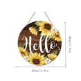 thumbnail image 3 of Wooden Welcome Doorplate Hanging Rack Wooden Sunflower Art Front Door Flower Wreath Hanging Bedroom Home Decoration, 3 of 6
