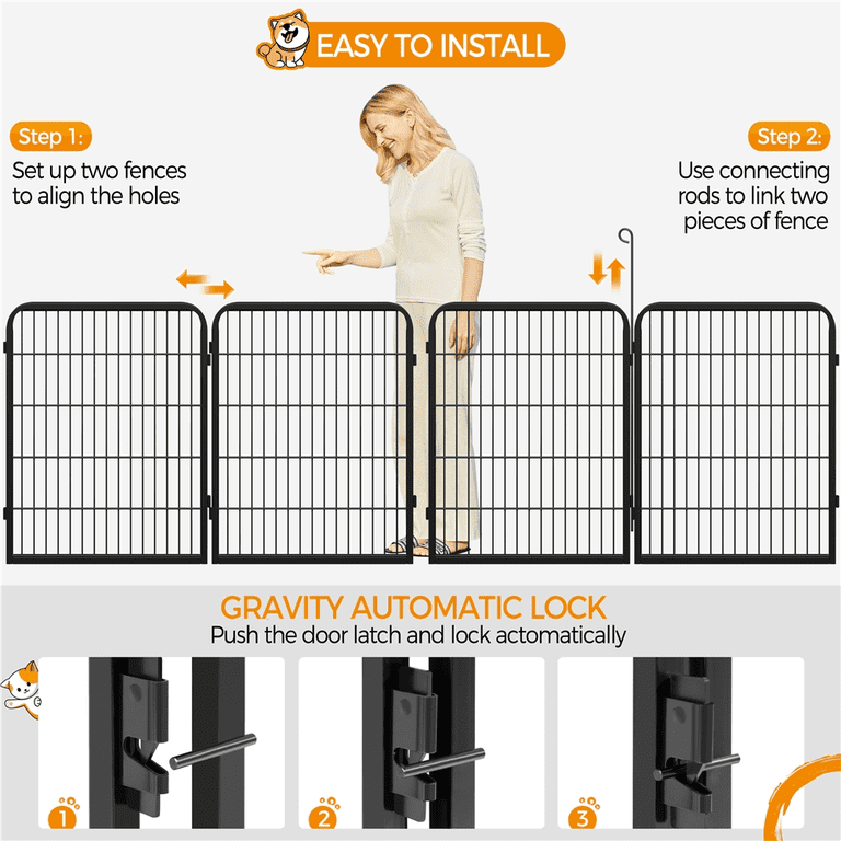 Alden Design 31.5" Metal Pet Playpen, 8 Panels, Black photo 3