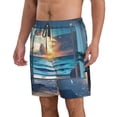 thumbnail image 2 of Salouo Ocean View Bedroom Pattern Swim Trunks for Men,Men's Hawaiian Bathing Suit Swimsuits Quick Dry Swimming Board Shorts Beach Shorts with Pockets-Medium, 2 of 6