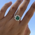 thumbnail image 4 of Silvago Jewelry 1.56 Ct Cushion Cut Moissanite Rings - 14K White Gold Plated Band - Motif Halo Jewelry for Birthday Gifts - Anniversary Gifts Ring - Emerald Moissanite Special Occasion Ring, 4 of 7